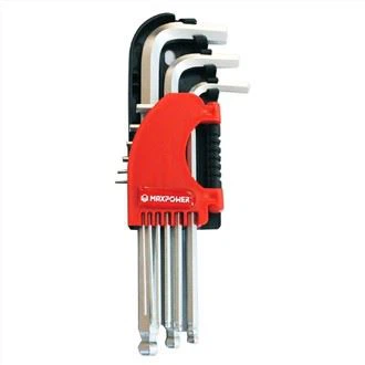 Juego de llaves hexagonales con punta de bola, acabado satinado