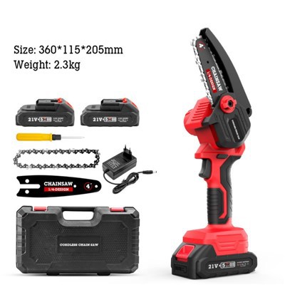 Mini motosierra inalámbrica de 4 pulgadas, sierra de registro de jardín, hogar pequeño recargable eléctrico de litio