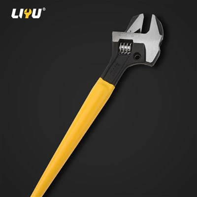 Llave ajustable multifuncional cuatro{0}}en-uno, alicates para tubos, cola afilada, golpe móvil de doble-propósito, palanca, herramienta para calentar agua, 300 mm