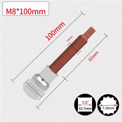 VASO PUNTA ESTRIA 1/2" M8 L100MM